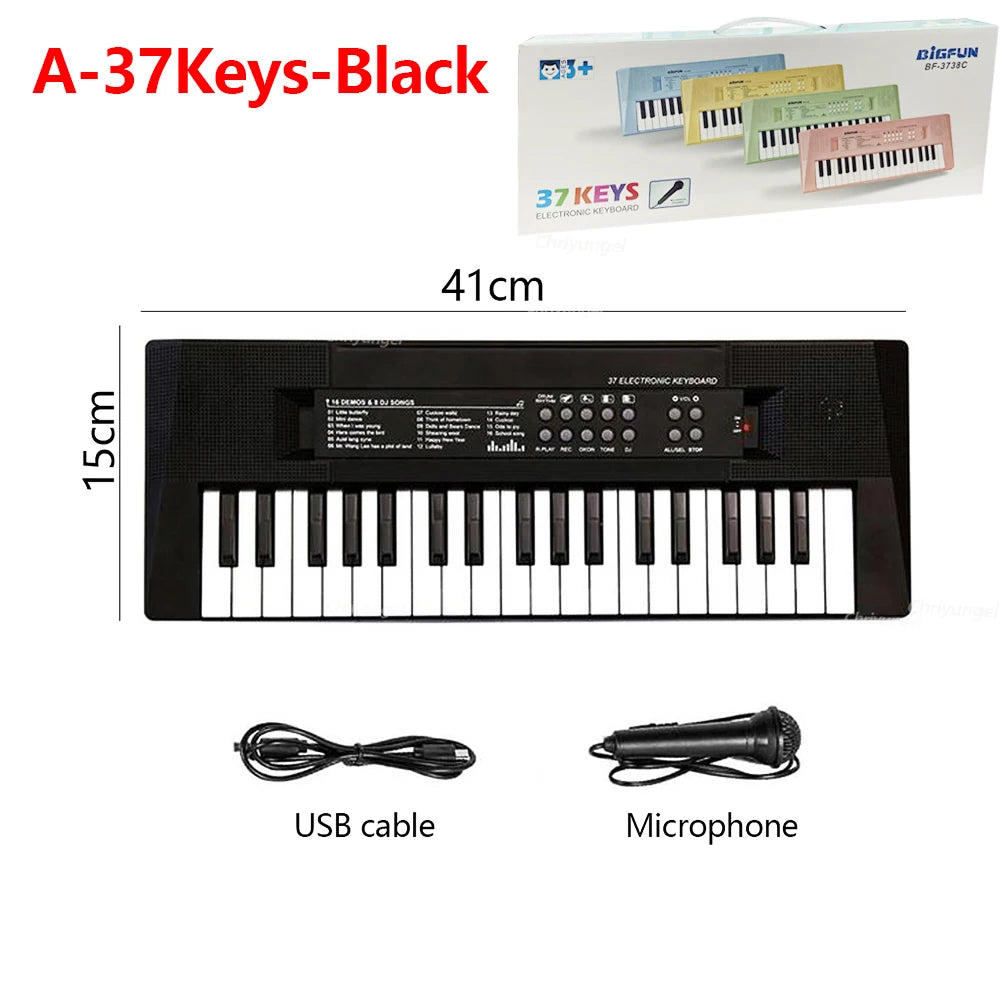 37-Key Kids Electronic Keyboard Piano with Microphone
