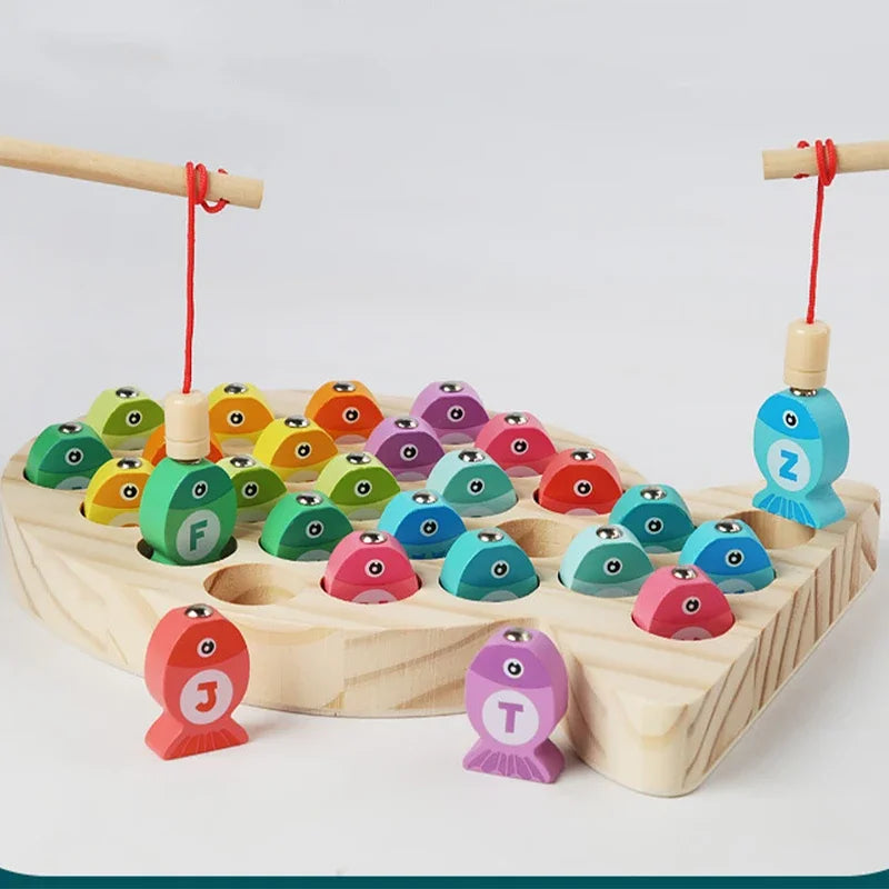 Wooden Magnetic Fishing Game – Alphabet & Number Learning