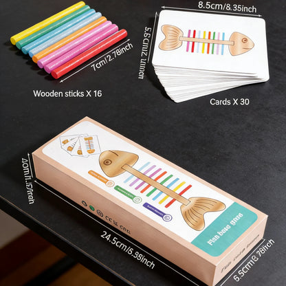 Wooden Fishbone Color Matching Balance Toy