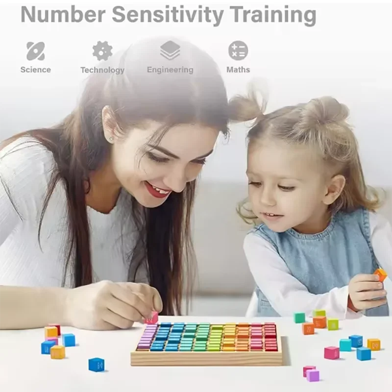 Wooden Multiplication Table Math Learning Board
