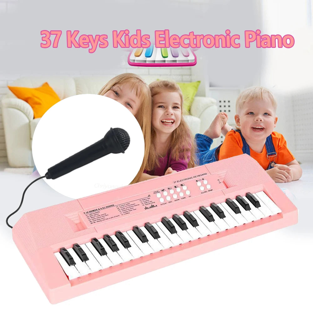 37-Key Kids Electronic Keyboard Piano with Microphone