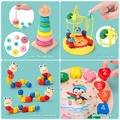 Montessori Wooden Puzzle Set (5–6pcs)