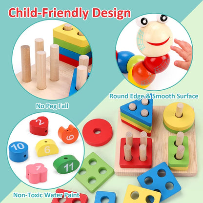 Montessori Wooden Puzzle Set (5–6pcs)