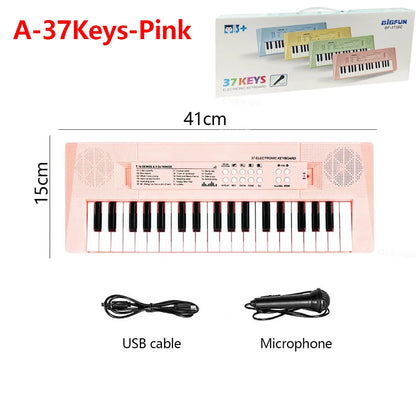 37-Key Kids Electronic Keyboard Piano with Microphone