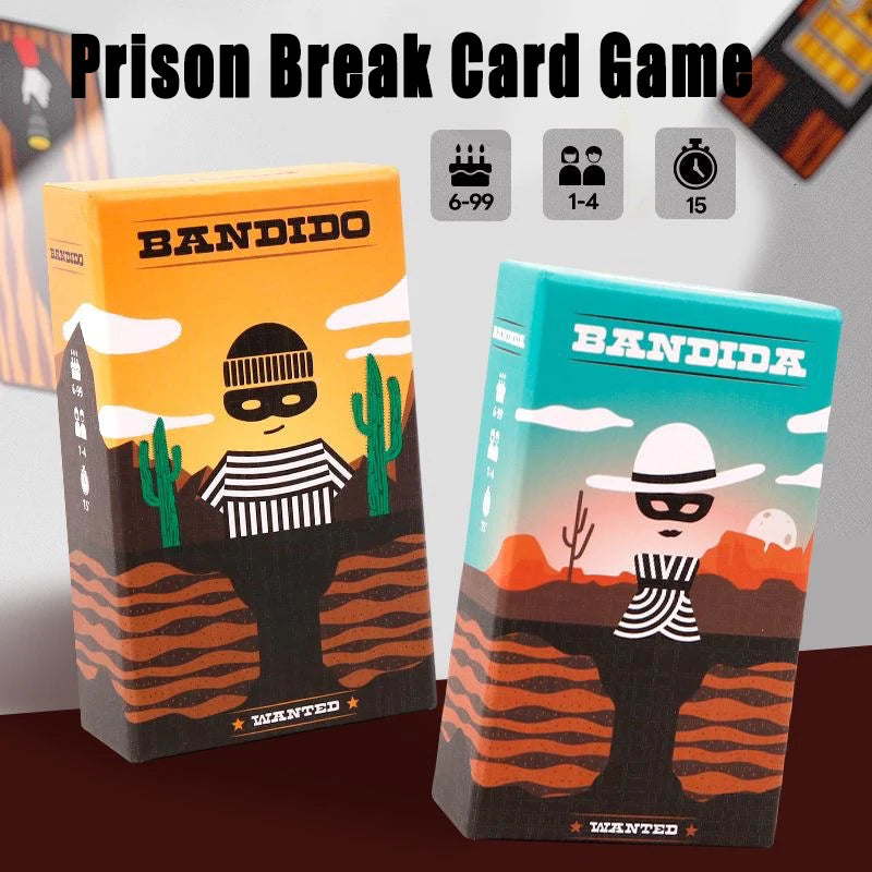 Bandido / Bandida Escape Card Game – 1–4 Players Co-op Strategy Puzzle (Travel Size
