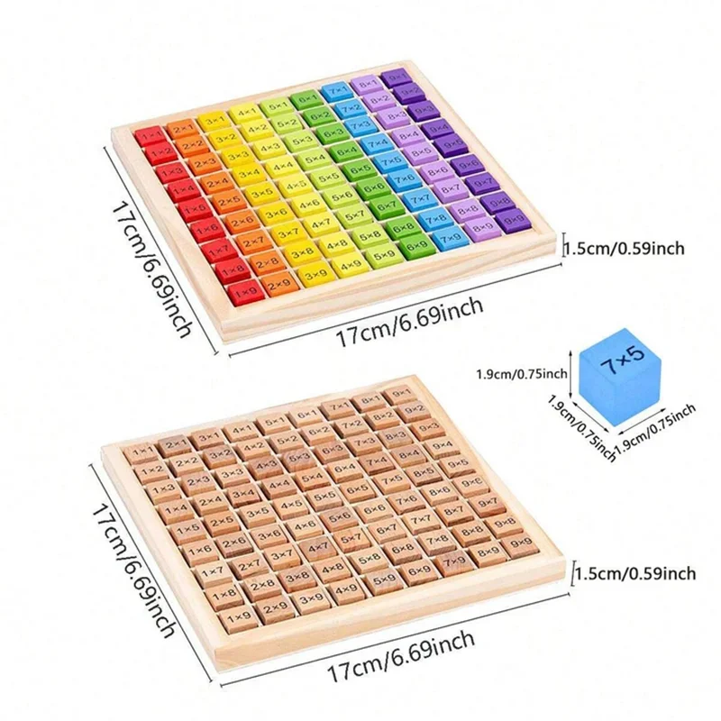 Wooden Multiplication Table Math Learning Board