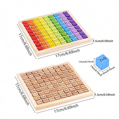 Wooden Multiplication Table Math Learning Board
