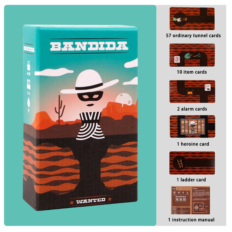 Bandido / Bandida Escape Card Game – 1–4 Players Co-op Strategy Puzzle (Travel Size