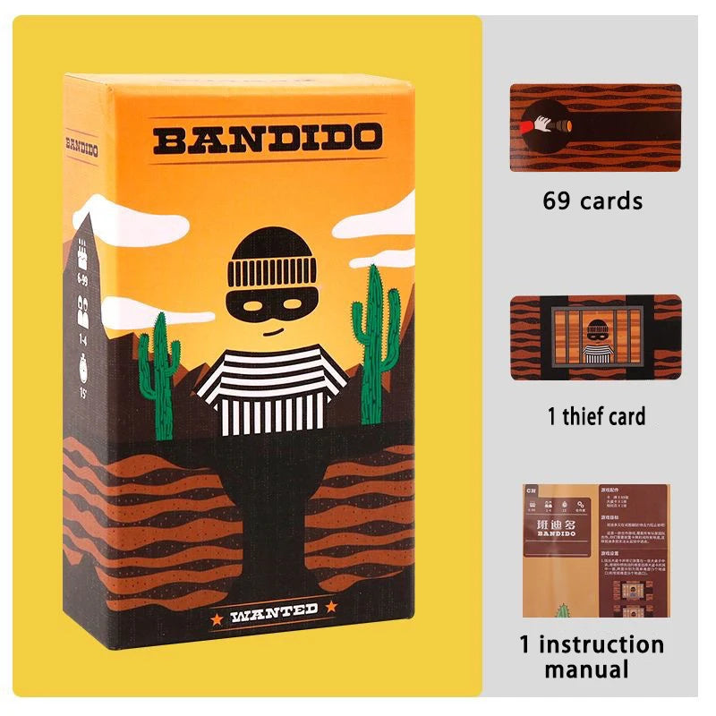 Bandido / Bandida Escape Card Game – 1–4 Players Co-op Strategy Puzzle (Travel Size
