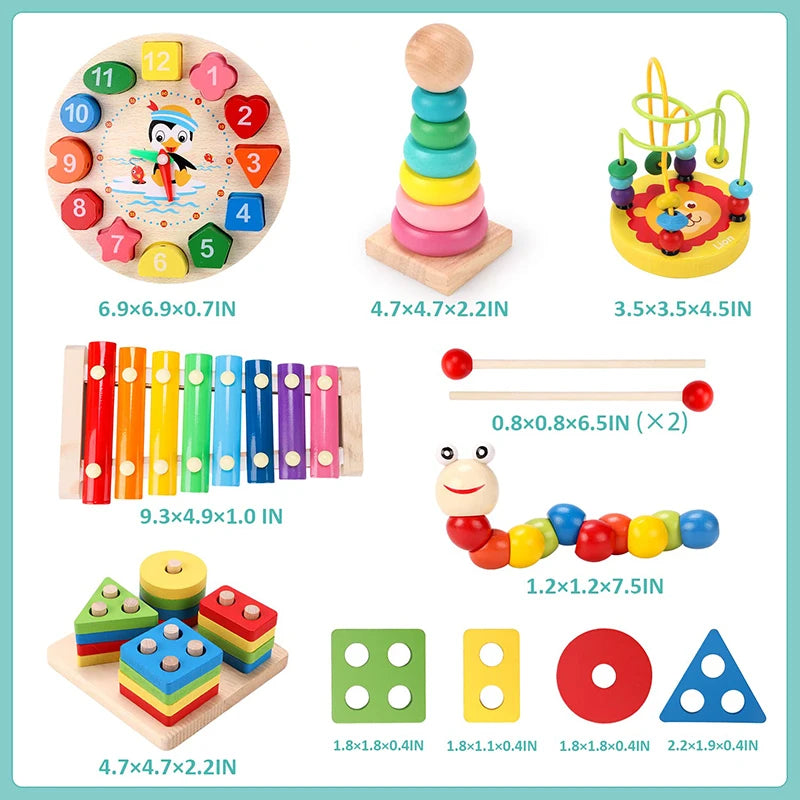 Montessori Wooden Puzzle Set (5–6pcs)